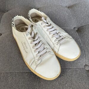 Saint Laurent White and Cream Sneakers